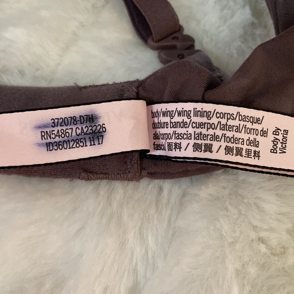 VICTORIA'S SECRET VS Body By Victoria Perfect Shape Bra Padded Wired Purple  32D - Picture 7 of 8